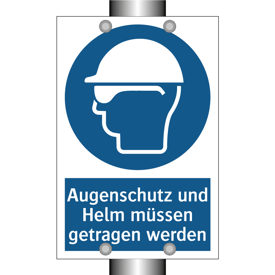 Augenschutz und Helm müssen getragen werden