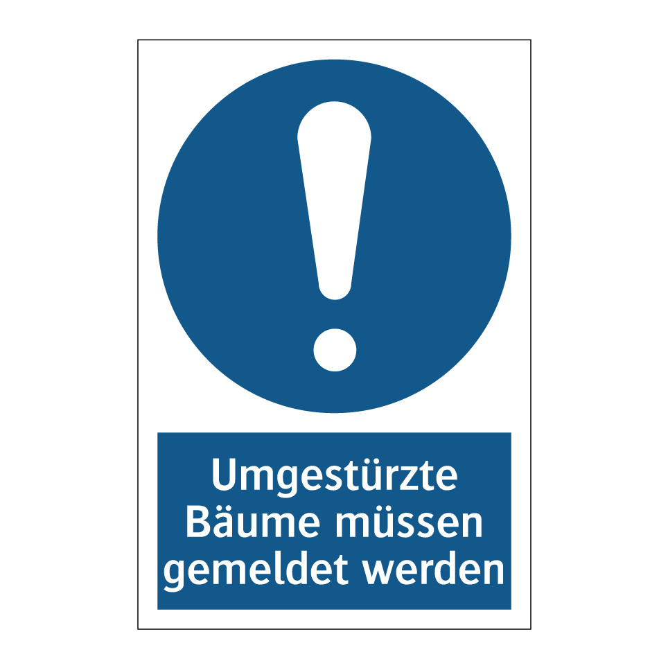 Umgestürzte Bäume müssen gemeldet werden