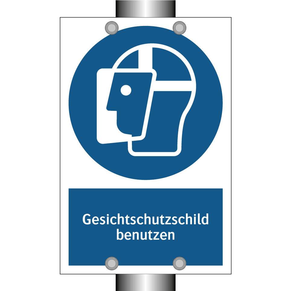 Gesichtschutzschild benutzen