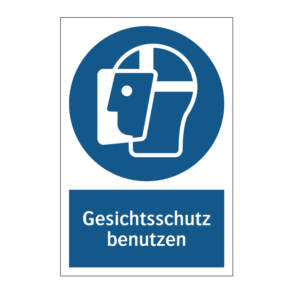 Gesichtsschutz benutzen