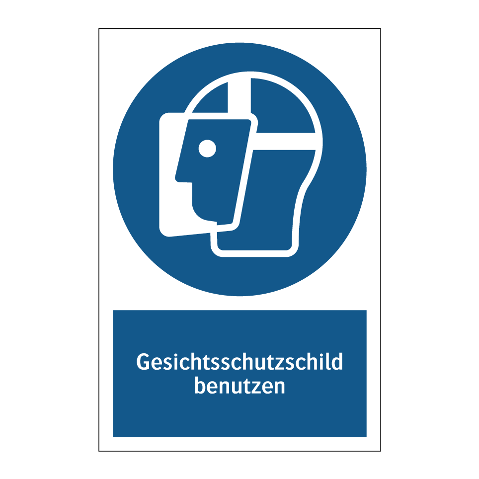 Gesichtsschutzschild benutzen