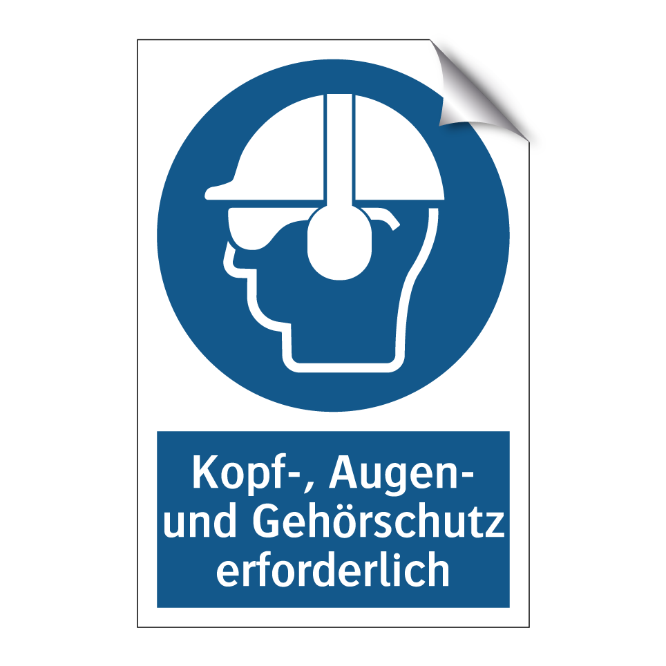 Kopf-, Augen- und Gehörschutz erforderlich