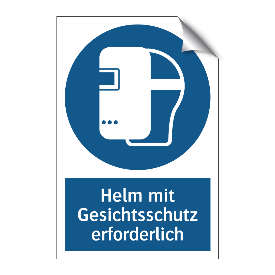 Helm mit Gesichtsschutz erforderlich