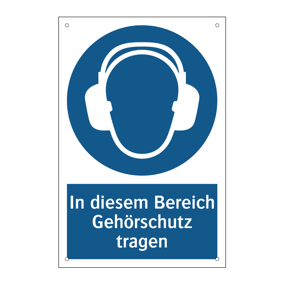 In diesem Bereich Gehörschutz tragen