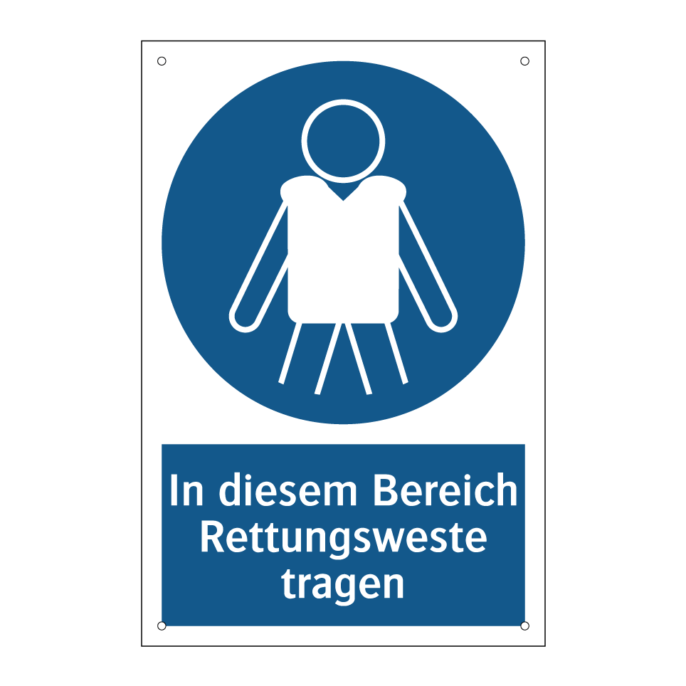 In diesem Bereich Rettungsweste tragen