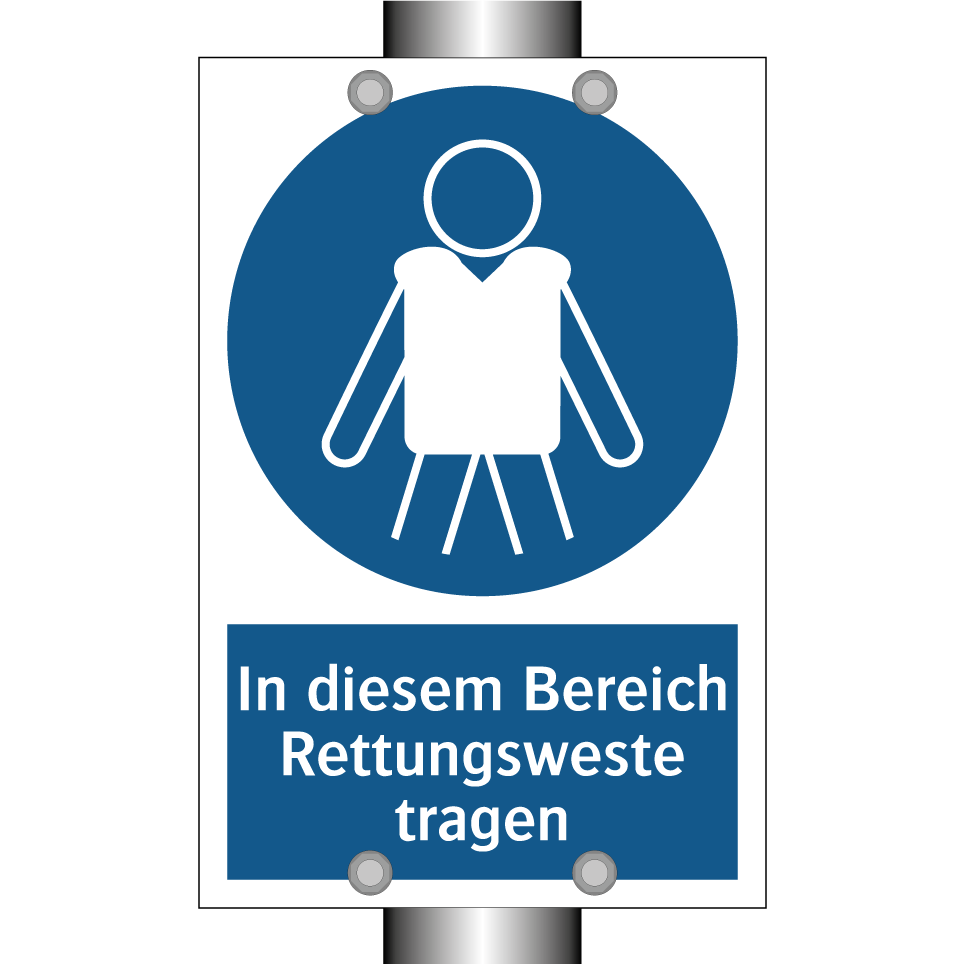 In diesem Bereich Rettungsweste tragen