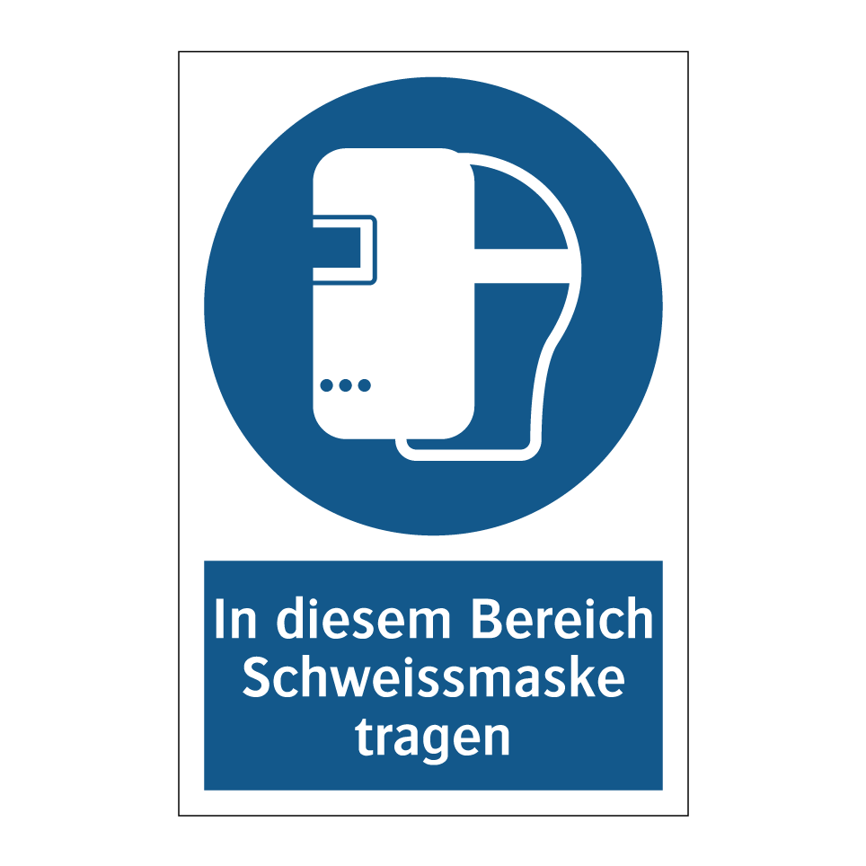 In diesem Bereich Schweissmaske tragen