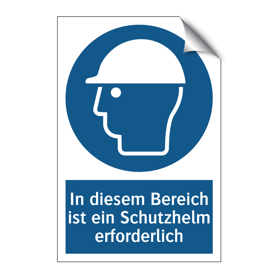 In diesem Bereich ist ein Schutzhelm erforderlich