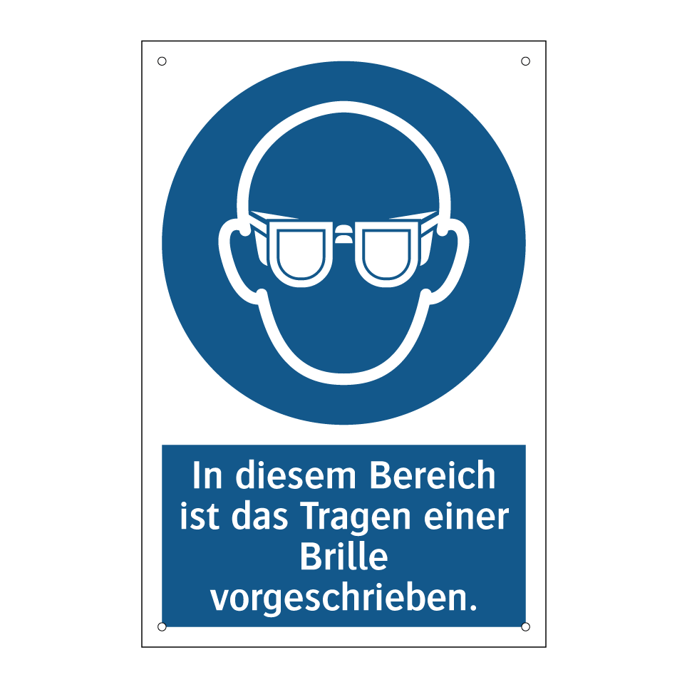 In diesem Bereich ist das Tragen einer Brille vorgeschrieben.