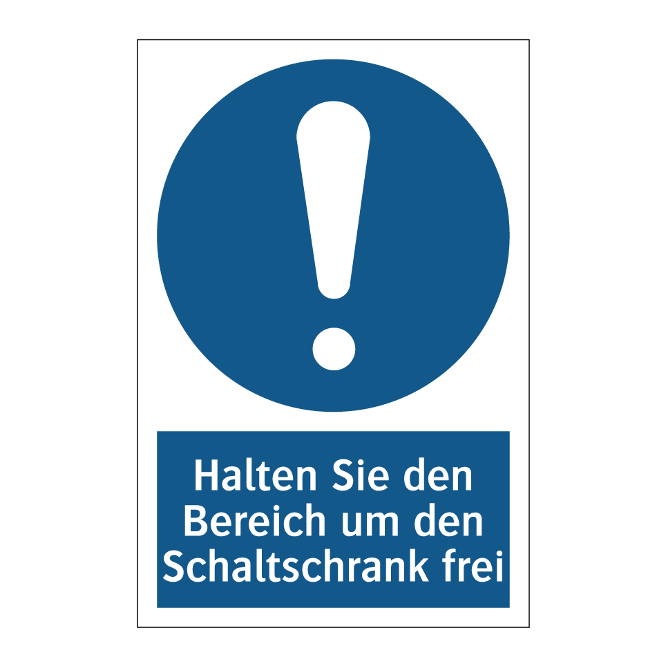Halten Sie den Bereich um den Schaltschrank frei