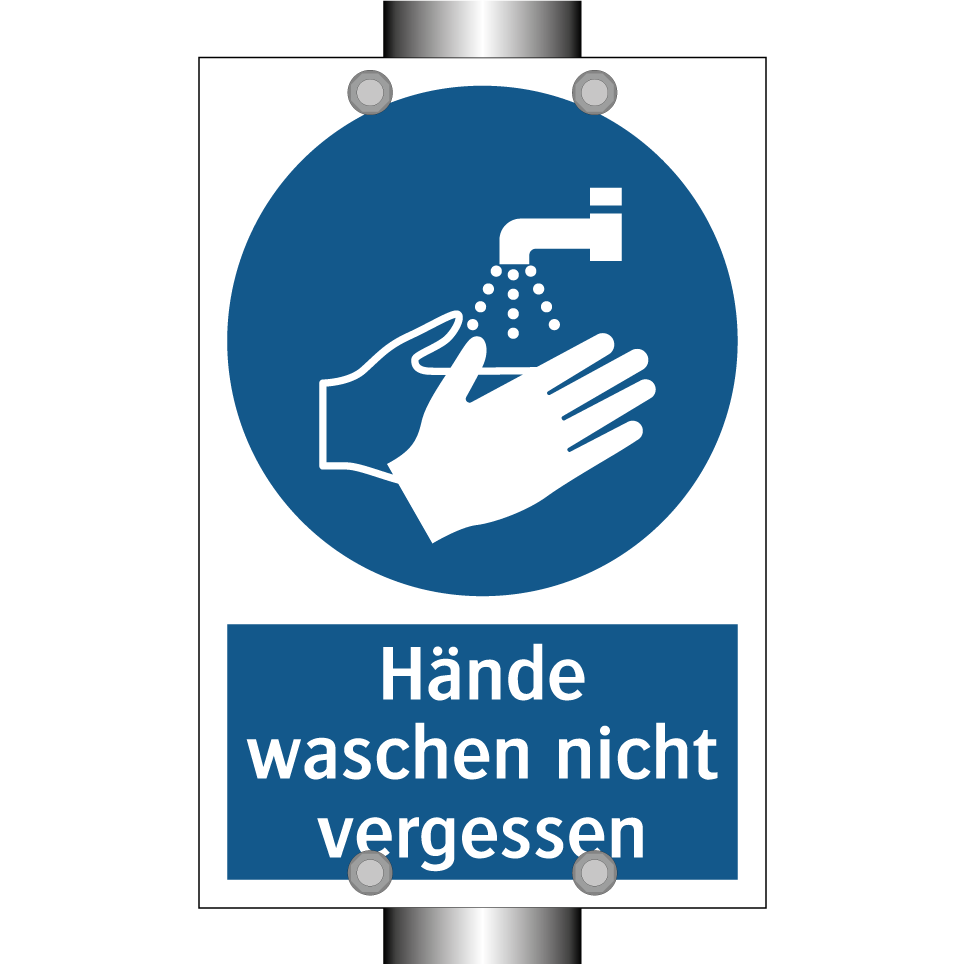 Hände waschen nicht vergessen