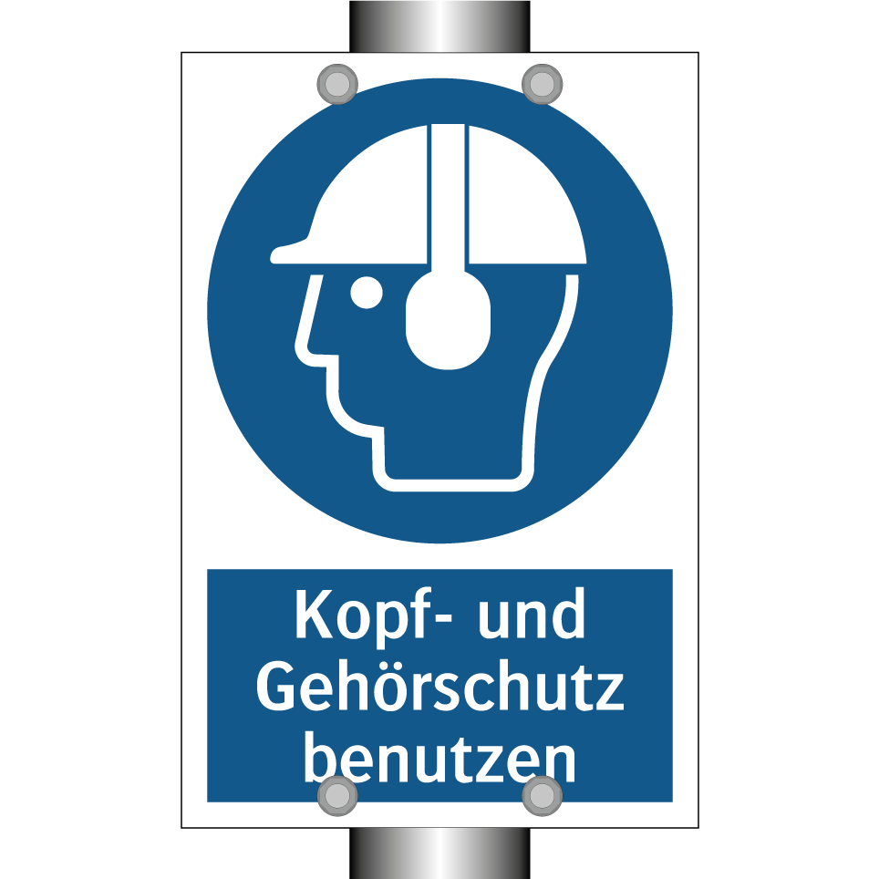Kopf- und Gehörschutz benutzen