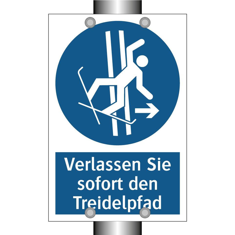 Verlassen Sie sofort den Treidelpfad