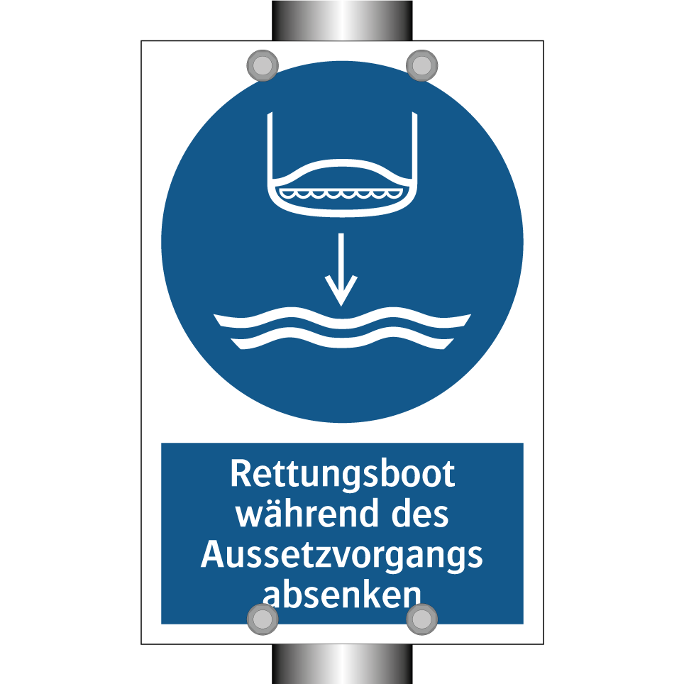 Rettungsboot während des Aussetzvorgangs absenken