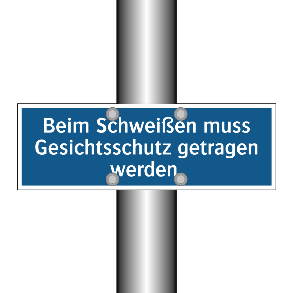 Beim Schweißen muss Gesichtsschutz getragen werden.