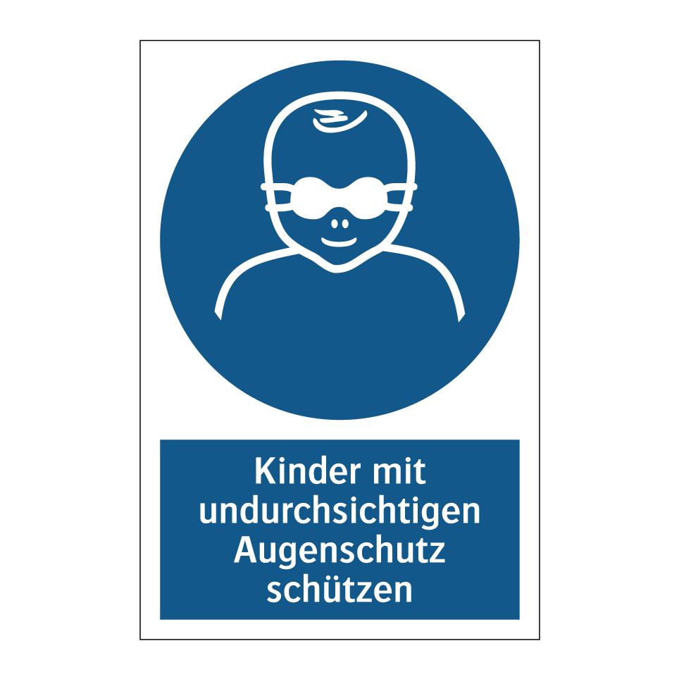 Kinder mit undurchsichtigen Augenschutz schützen