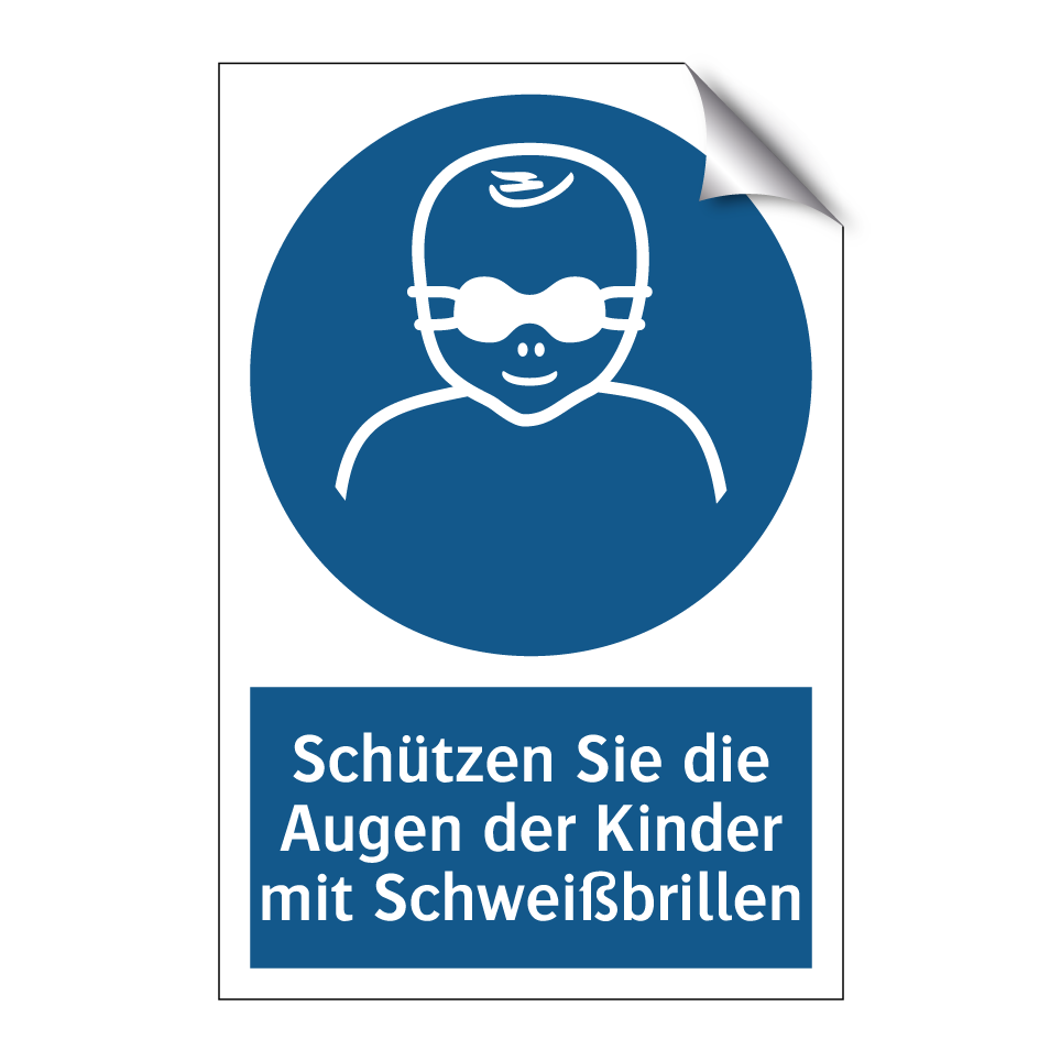 Schützen Sie die Augen der Kinder mit Schweißbrillen
