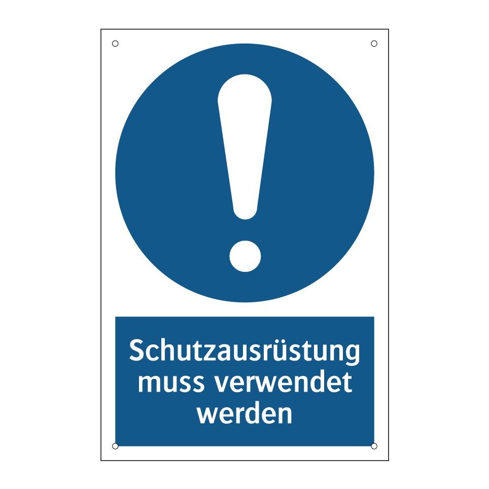Schutzausrüstung muss verwendet werden