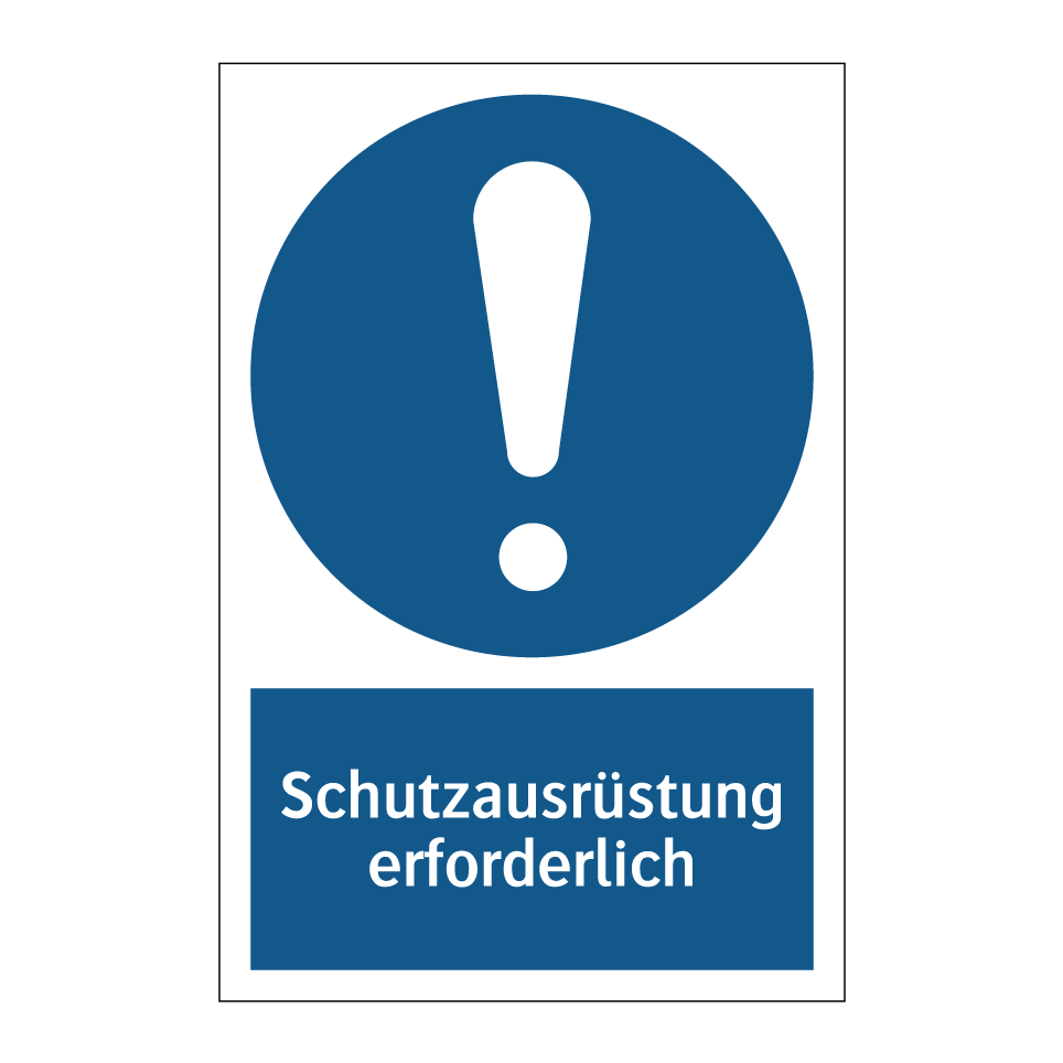 Schutzausrüstung erforderlich