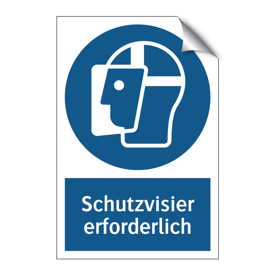 Schutzvisier erforderlich