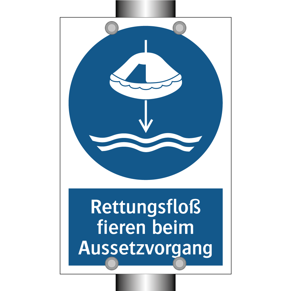 Rettungsfloß fieren beim Aussetzvorgang