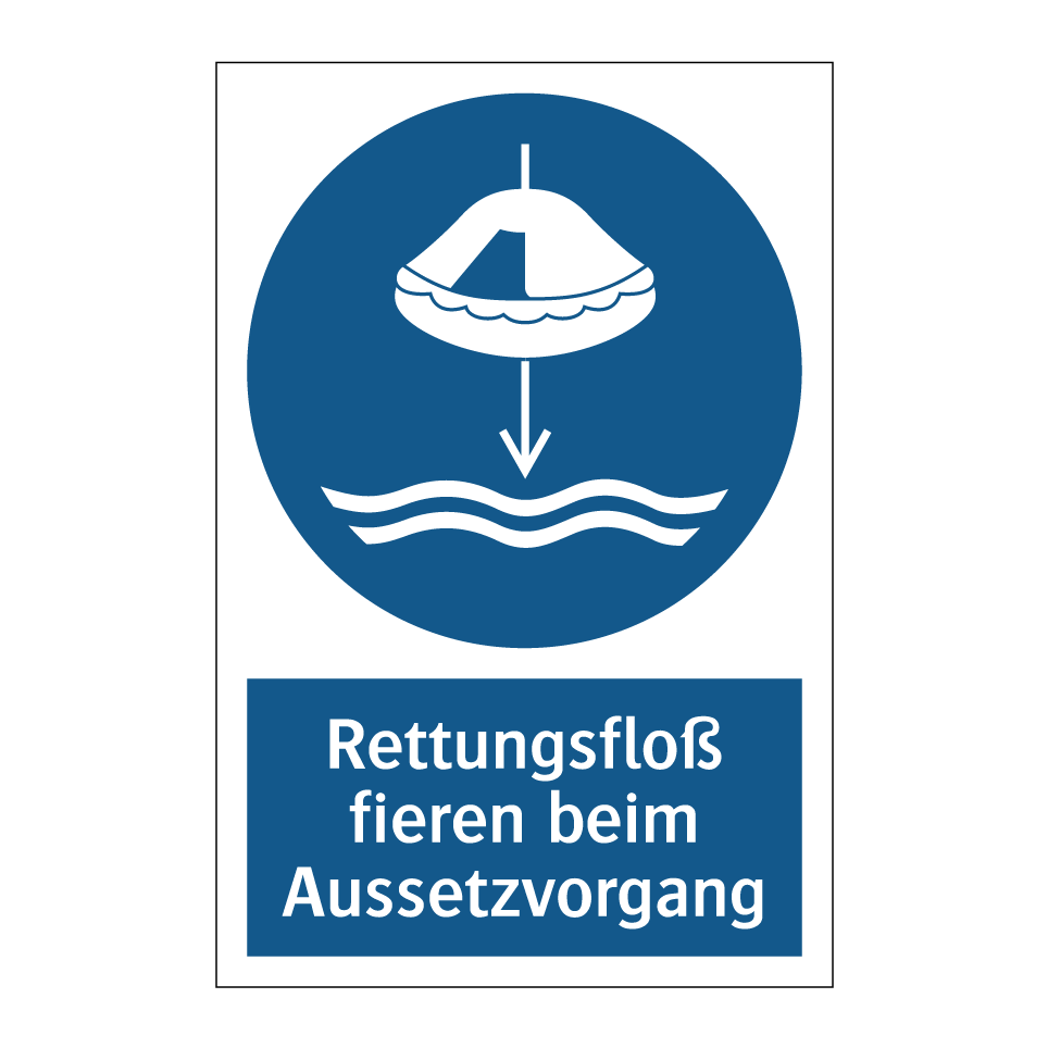 Rettungsfloß fieren beim Aussetzvorgang