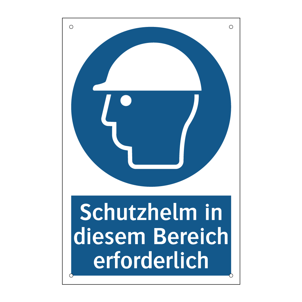 Schutzhelm in diesem Bereich erforderlich