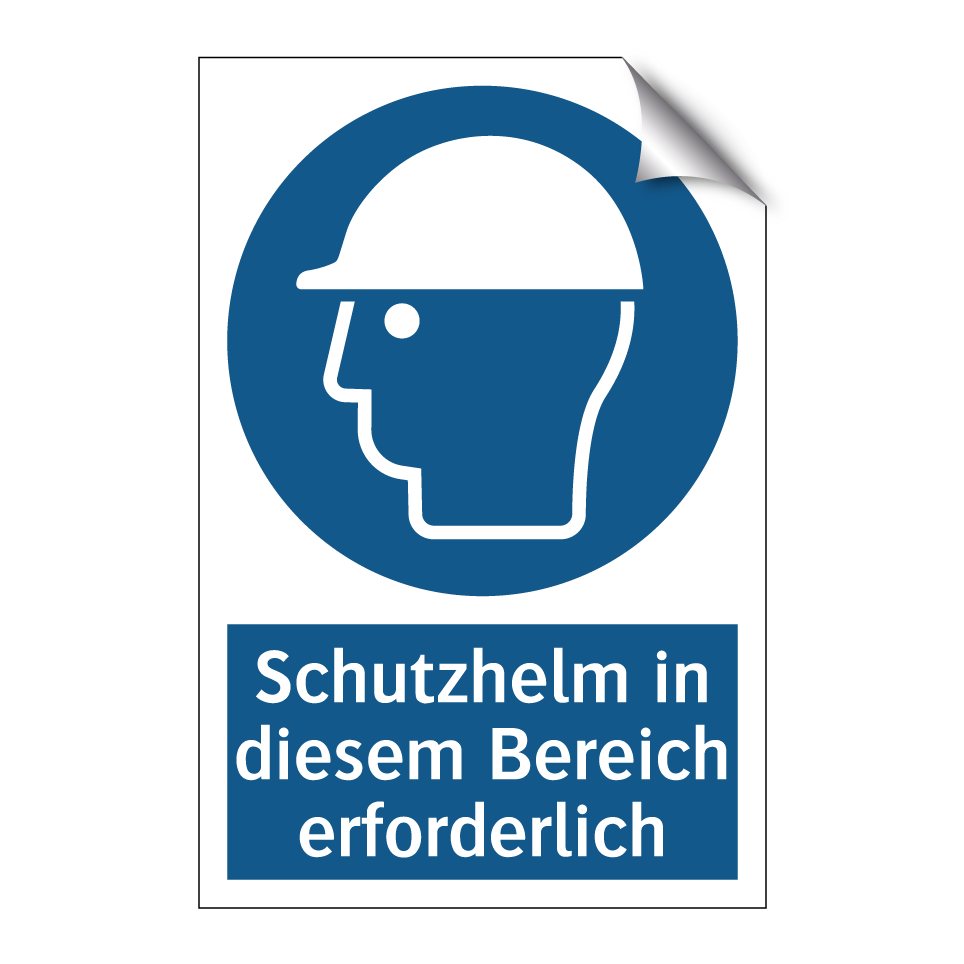 Schutzhelm in diesem Bereich erforderlich
