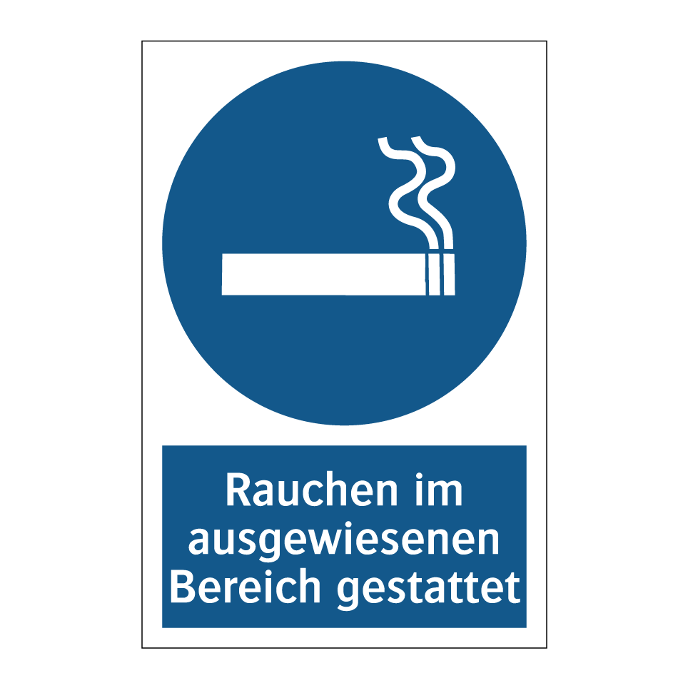 Rauchen im ausgewiesenen Bereich gestattet