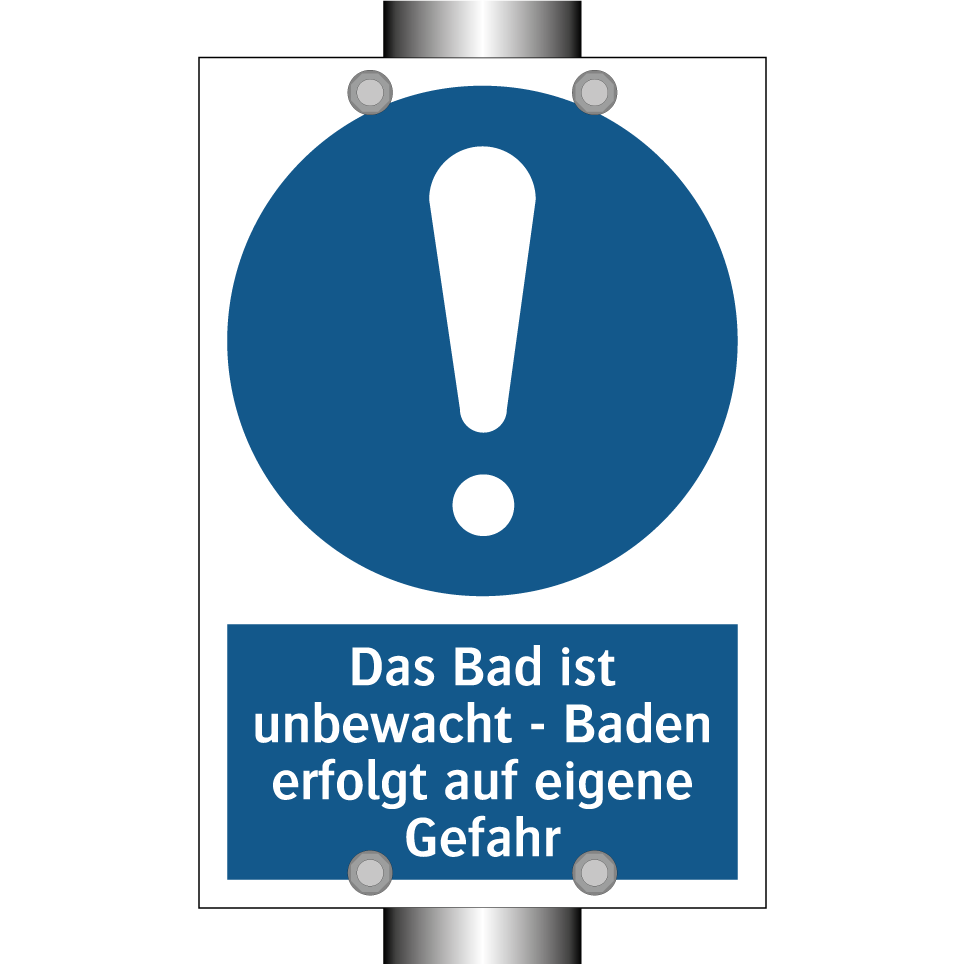 Das Bad ist unbewacht - Baden erfolgt auf eigene Gefahr