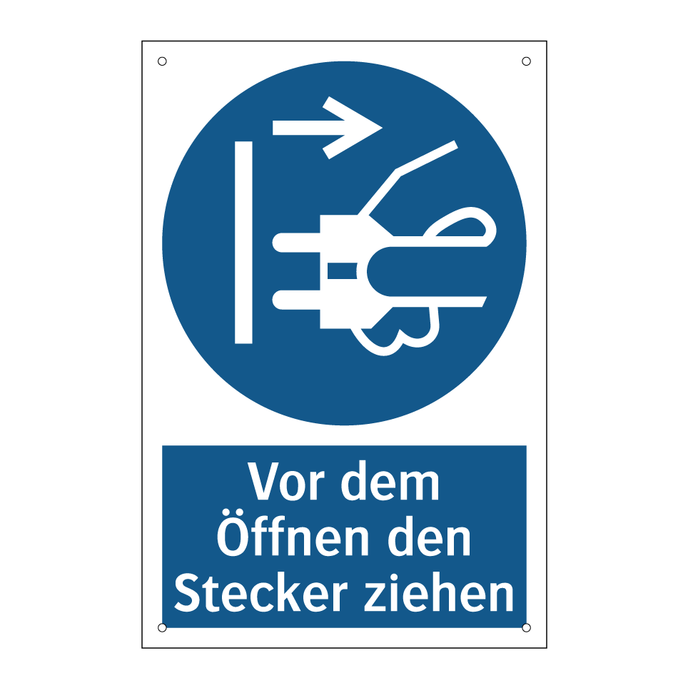Vor dem Öffnen den Stecker ziehen