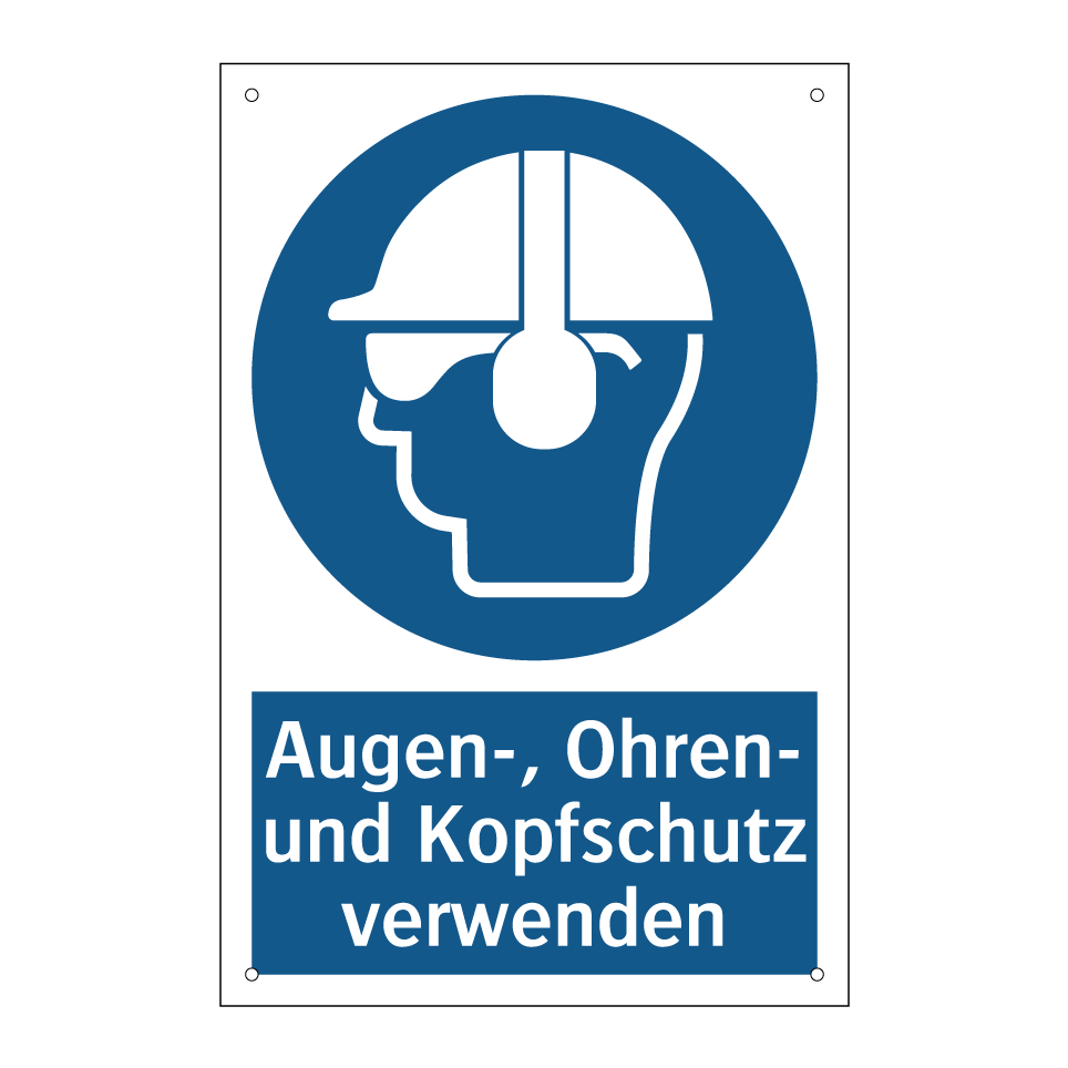 Augen-, Ohren- und Kopfschutz verwenden