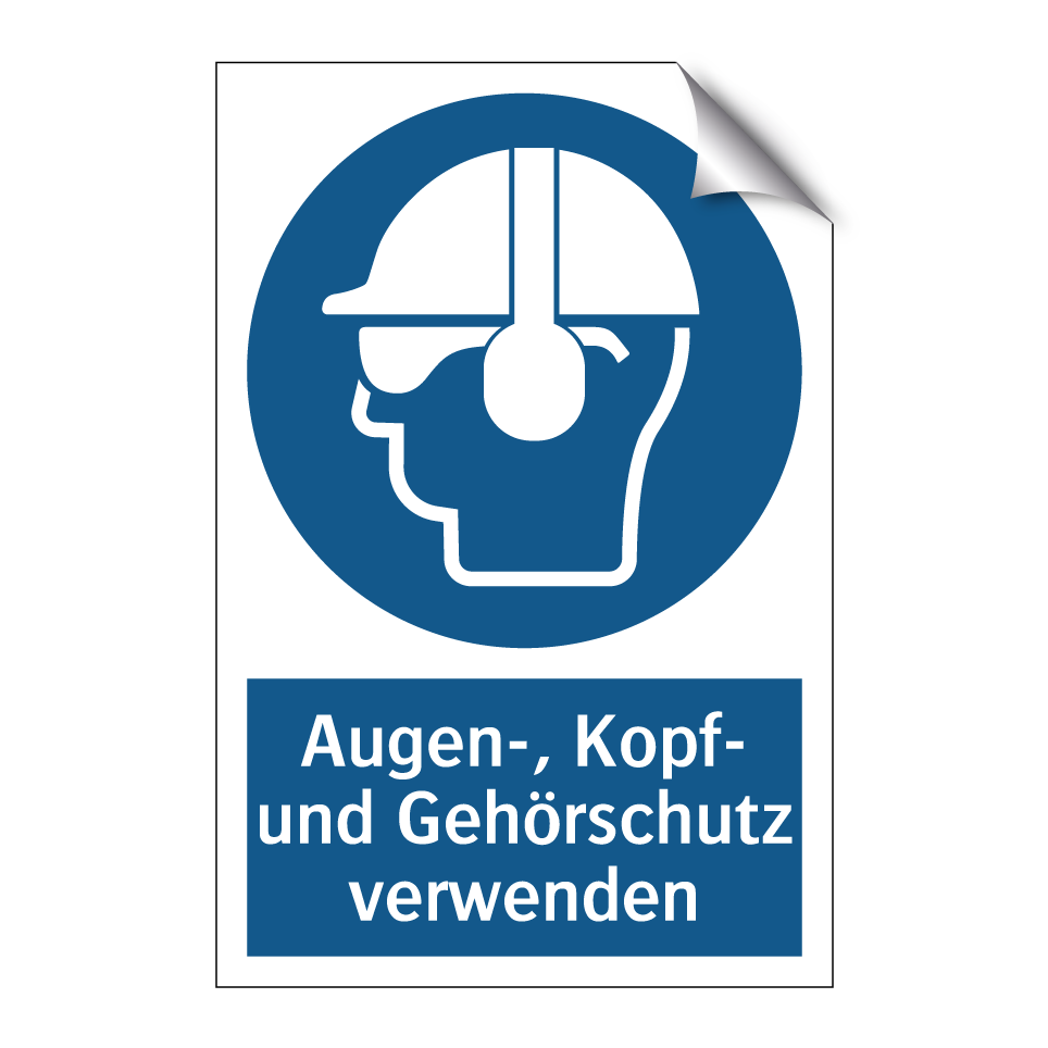 Augen-, Kopf- und Gehörschutz verwenden