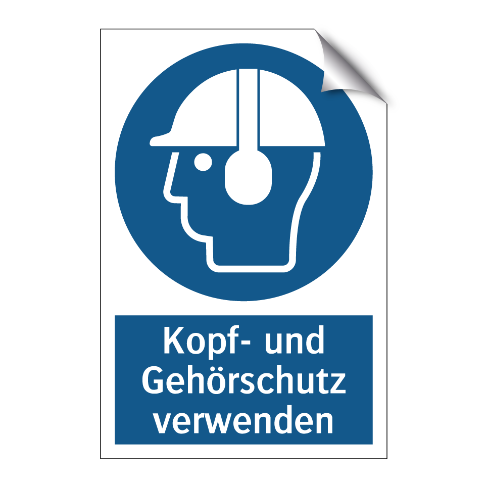 Kopf- und Gehörschutz verwenden