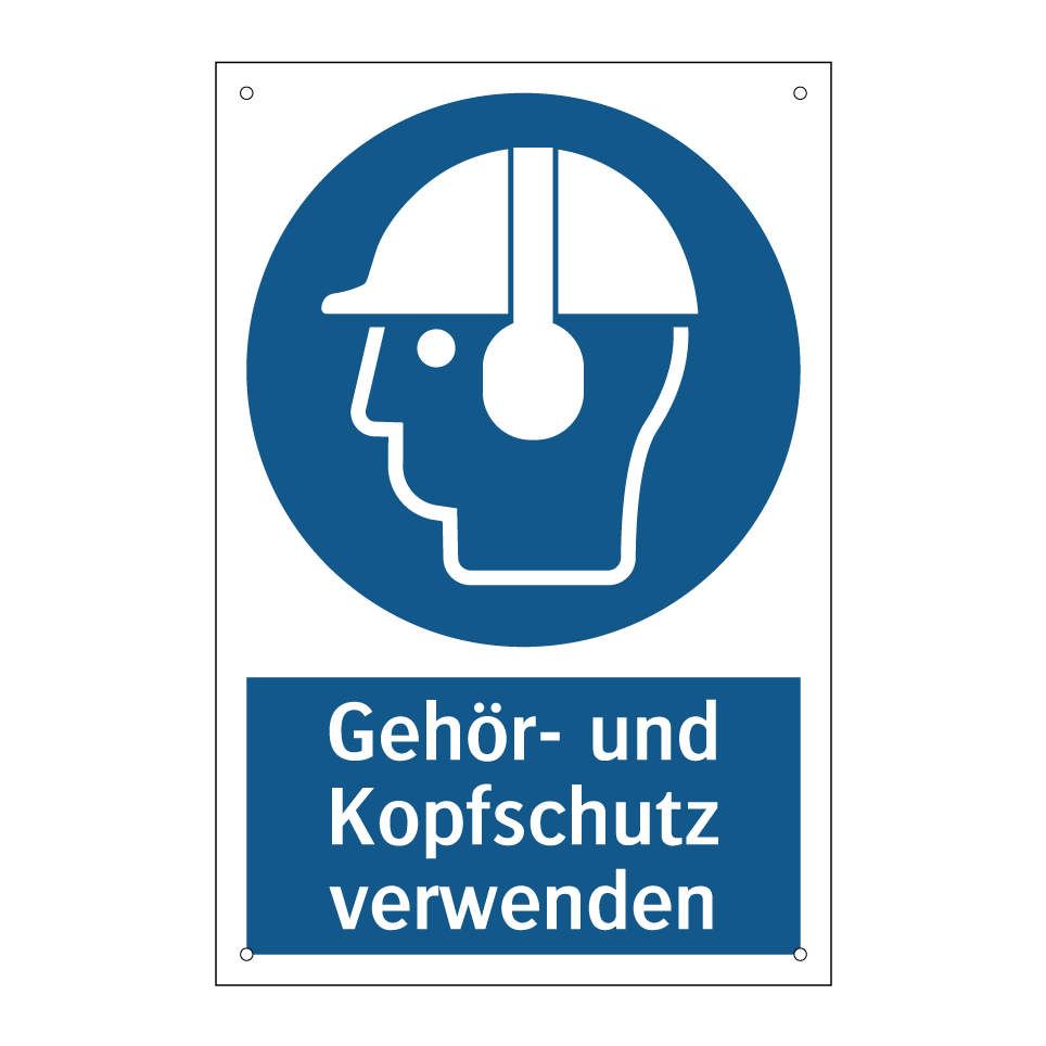 Gehör- und Kopfschutz verwenden