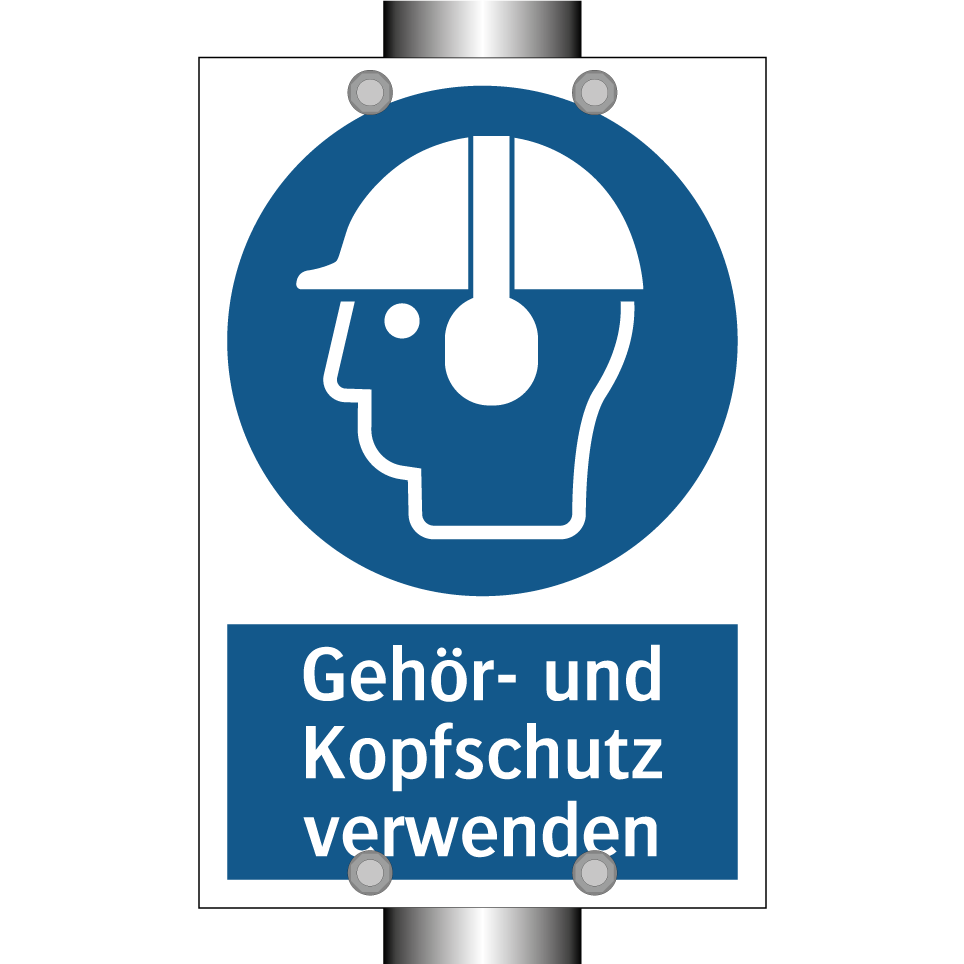 Gehör- und Kopfschutz verwenden