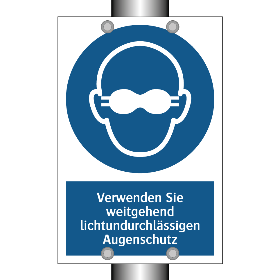 Verwenden Sie weitgehend lichtundurchlässigen Augenschutz