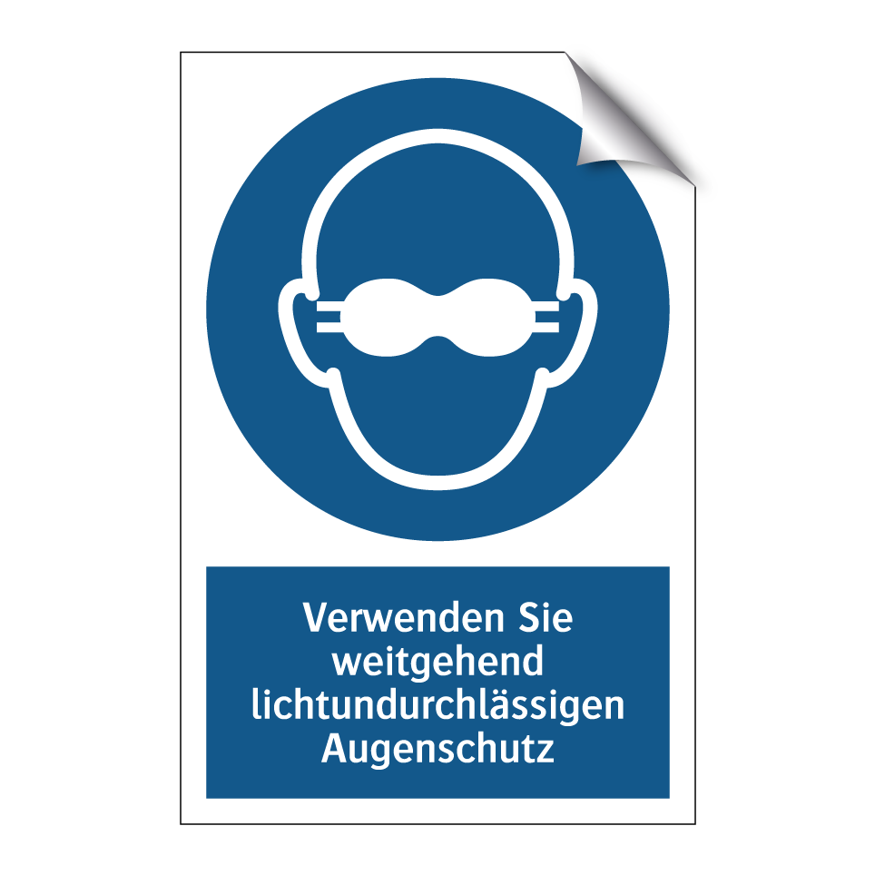 Verwenden Sie weitgehend lichtundurchlässigen Augenschutz