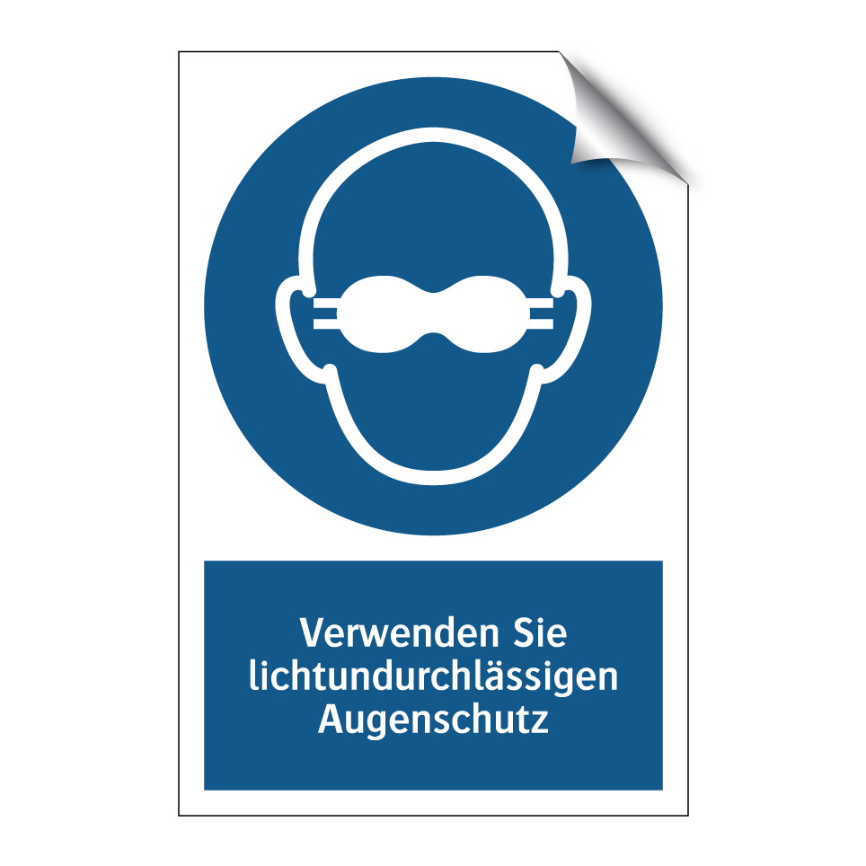 Verwenden Sie lichtundurchlässigen Augenschutz
