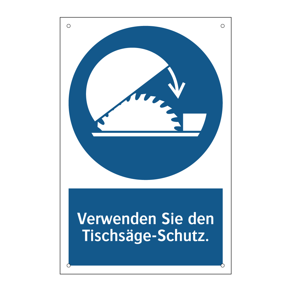 Verwenden Sie den Tischsäge-Schutz.