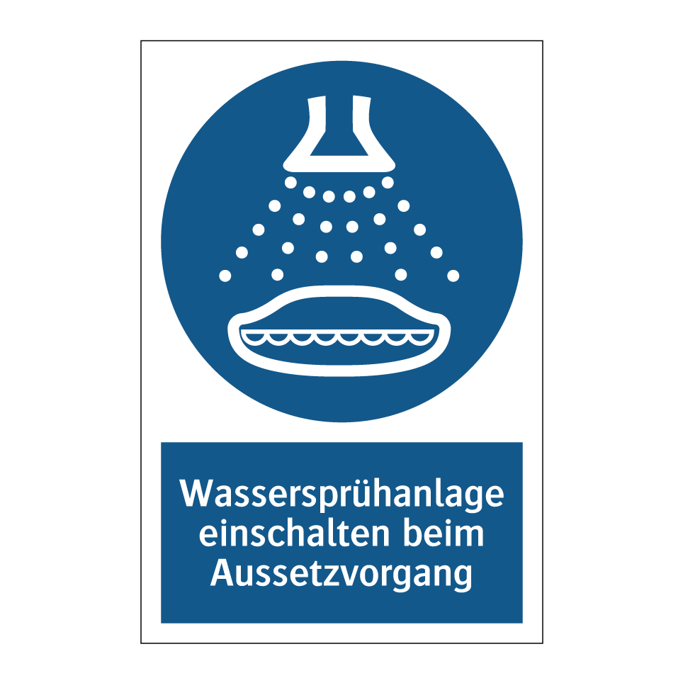 Wassersprühanlage einschalten beim Aussetzvorgang