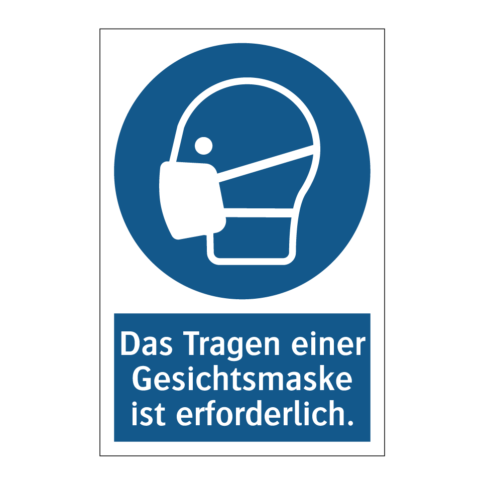 Das Tragen einer Gesichtsmaske ist erforderlich.