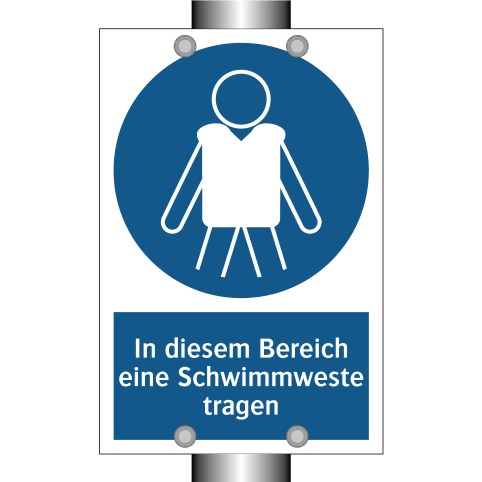 In diesem Bereich eine Schwimmweste tragen