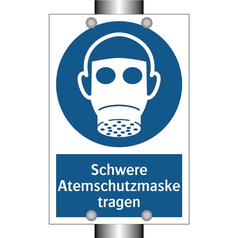 Schwere Atemschutzmaske tragen
