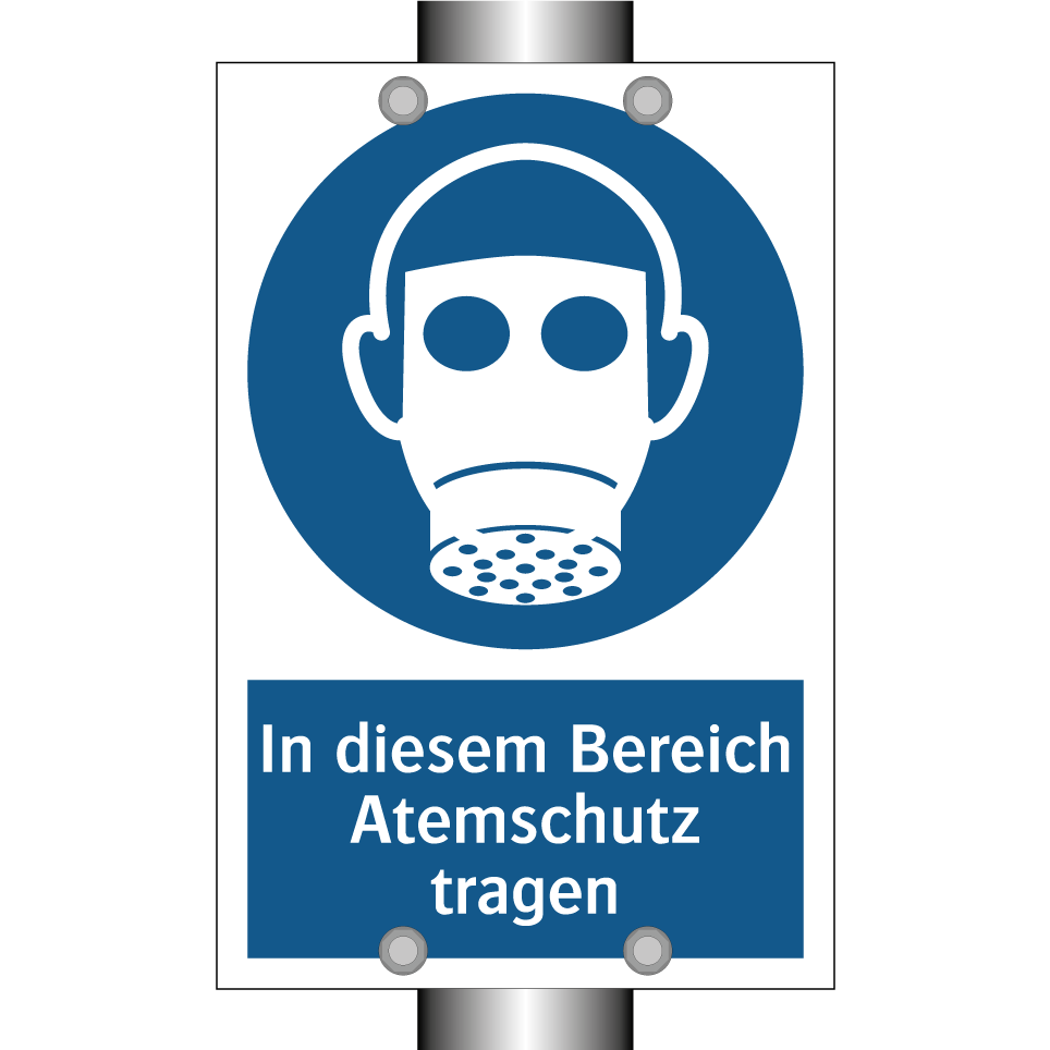 In diesem Bereich Atemschutz tragen