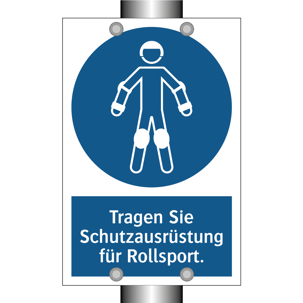 Tragen Sie Schutzausrüstung für Rollsport.