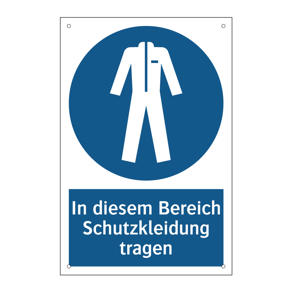 In diesem Bereich Schutzkleidung tragen