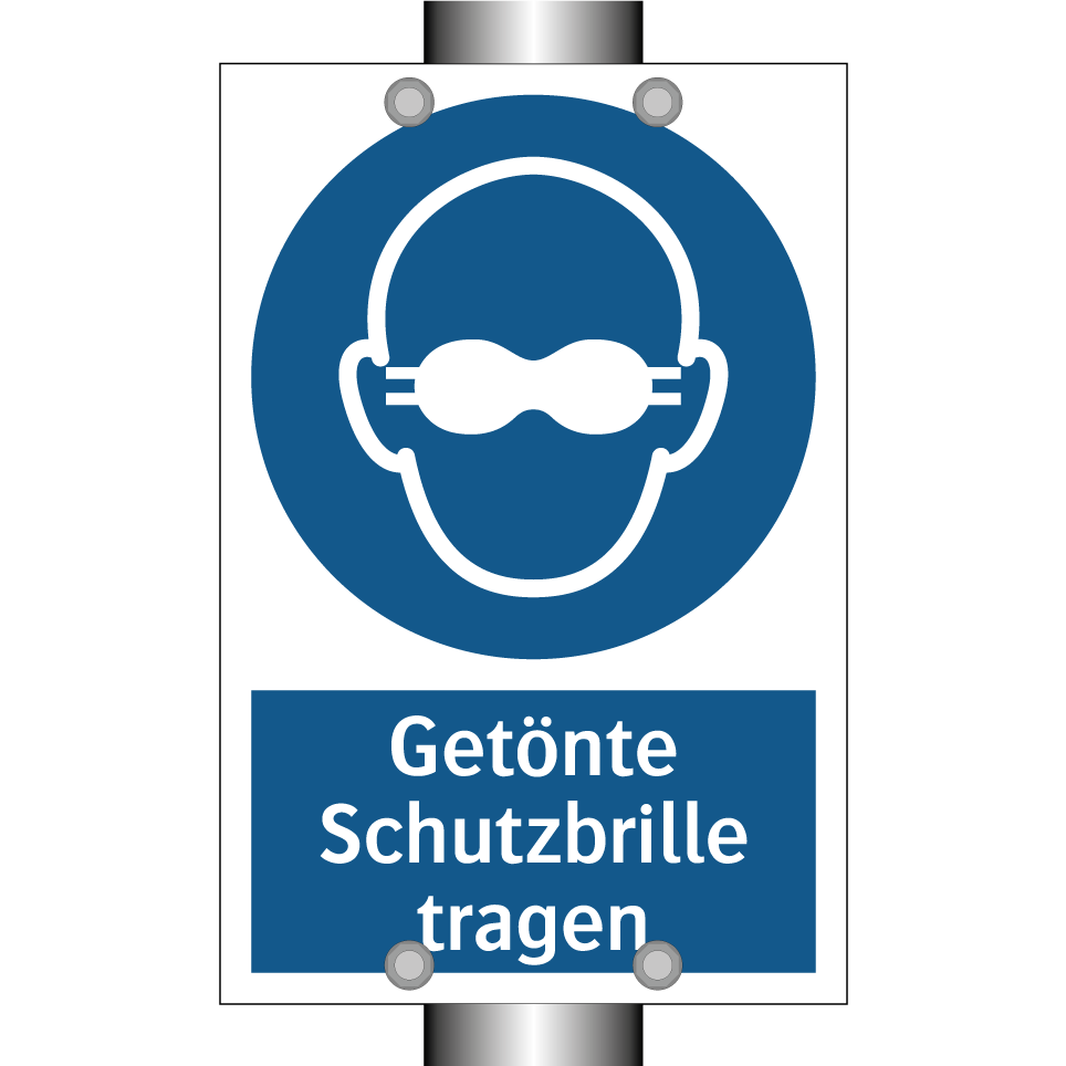 Getönte Schutzbrille tragen
