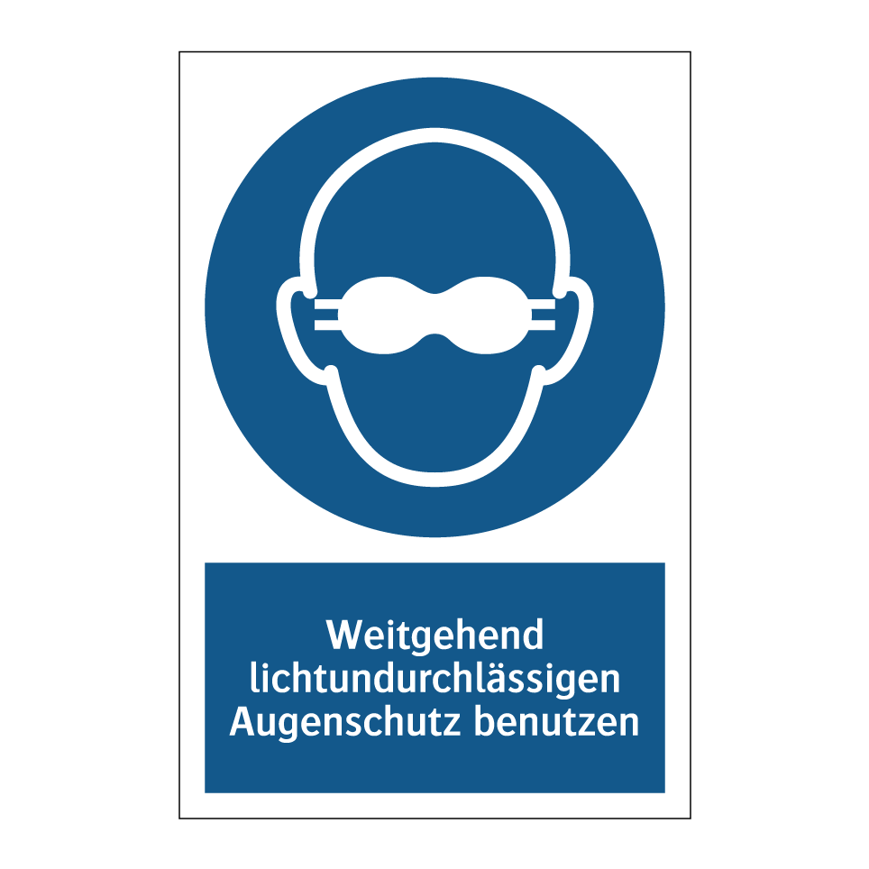 Weitgehend lichtundurchlässigen Augenschutz benutzen
