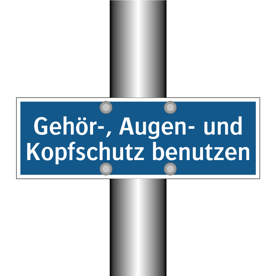 Gehör-, Augen- und Kopfschutz benutzen